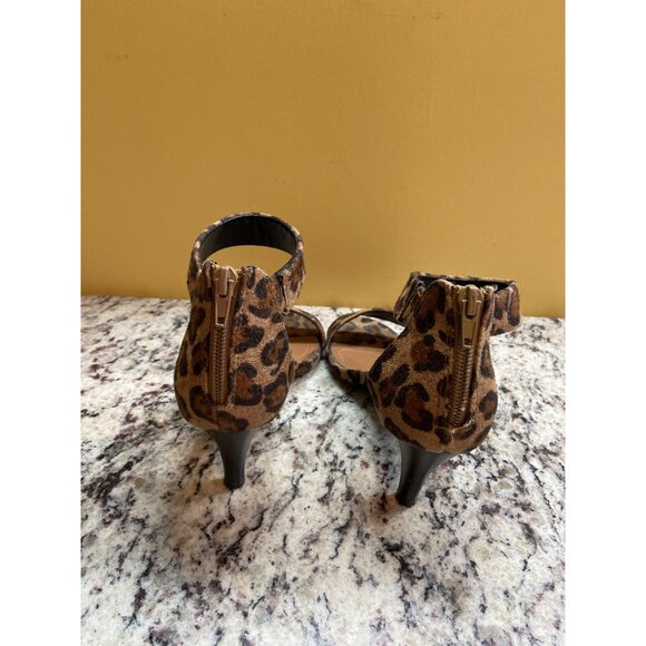 Style & Co Ankle Strap Heels 7 Leopard Print Open Toe Block Sandals Chic - Picture 5 of 6